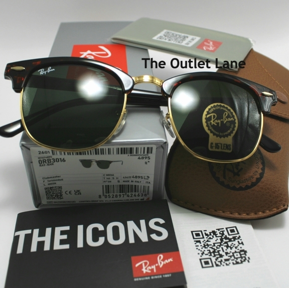Model Display RayBan Clubmaster Green G15 RB3016 Tortoise - Picture 2 of 16
